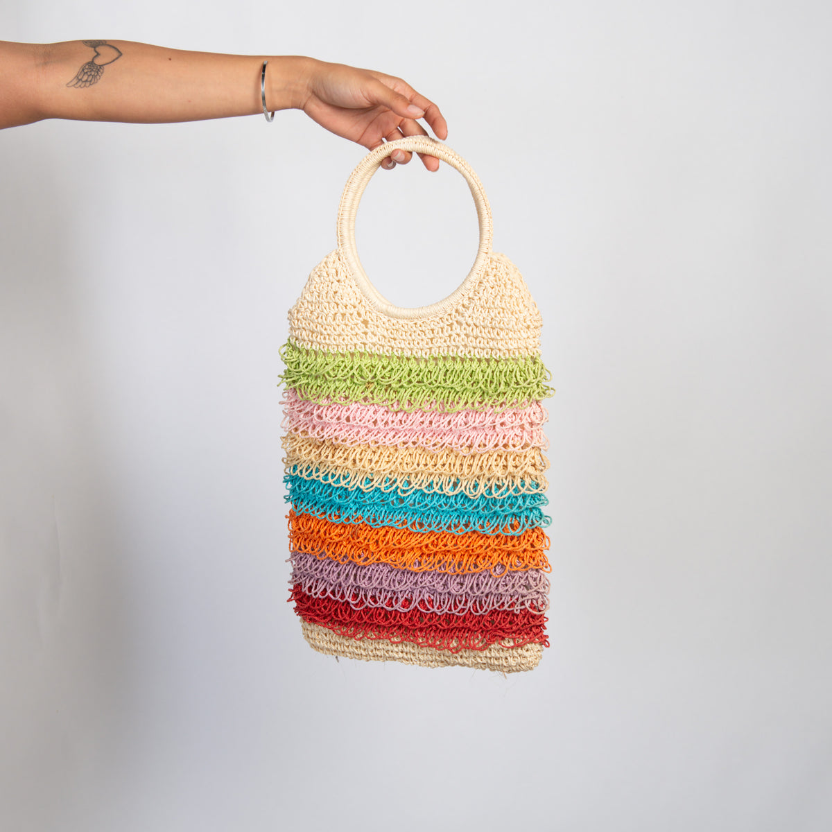 COLOURFUL STRAW BAG