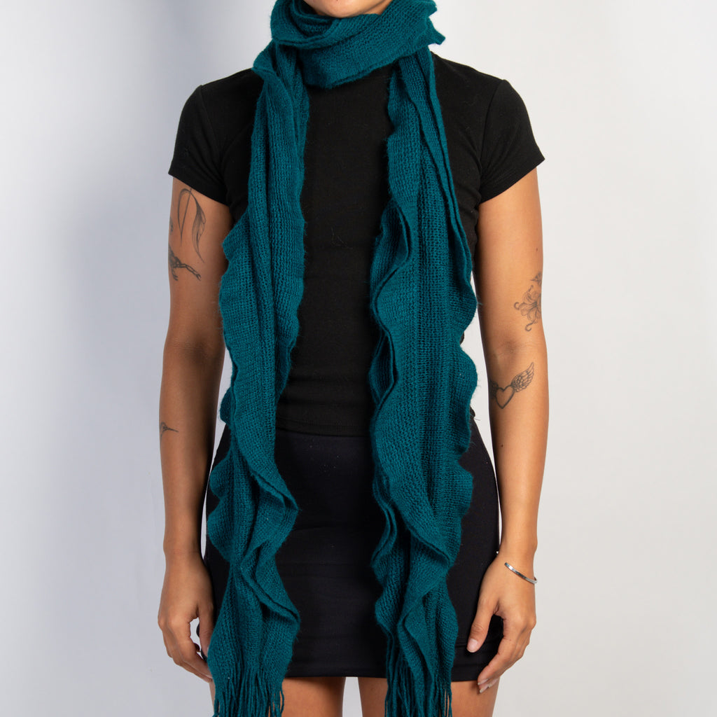 TEAL RUFFLE SCARF