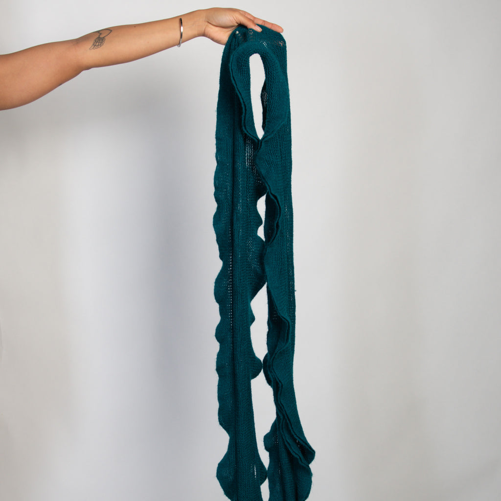 TEAL RUFFLE SCARF