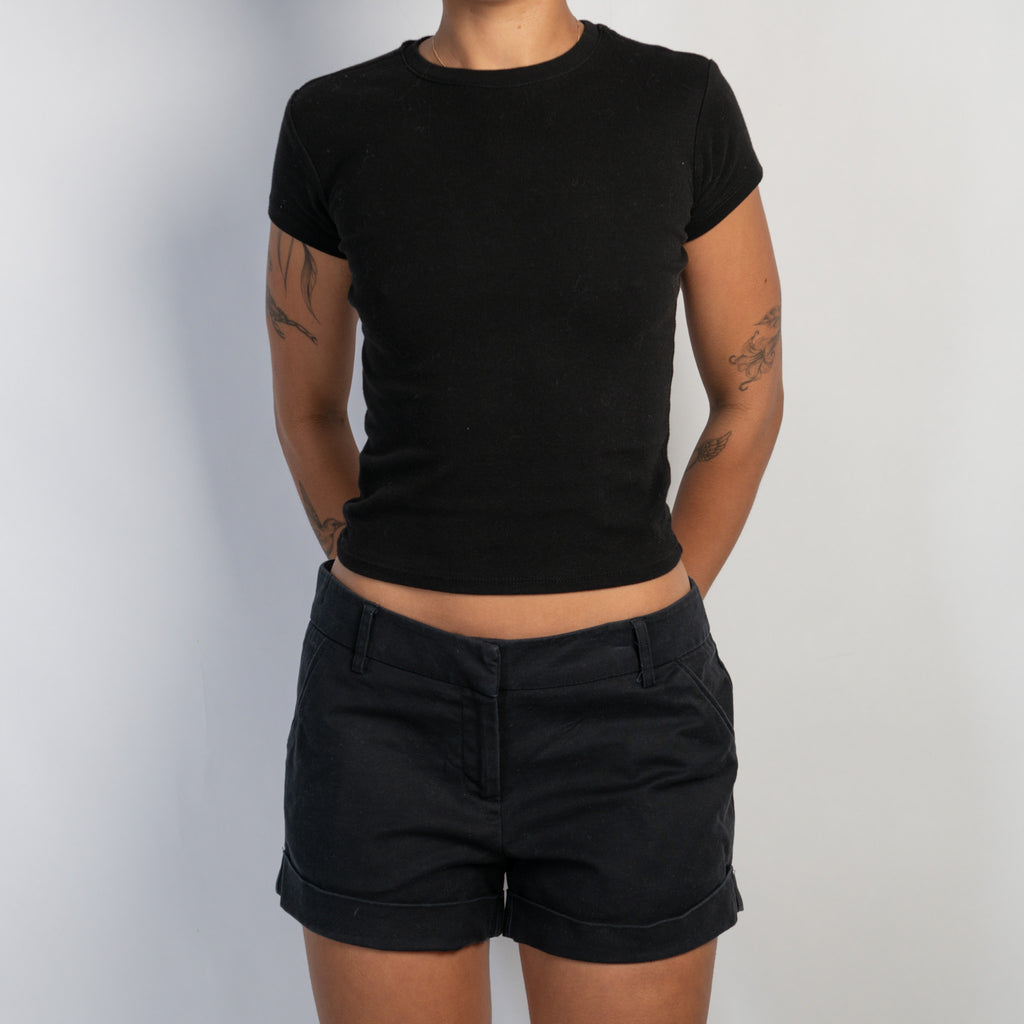 BLACK COTTON SHORTS