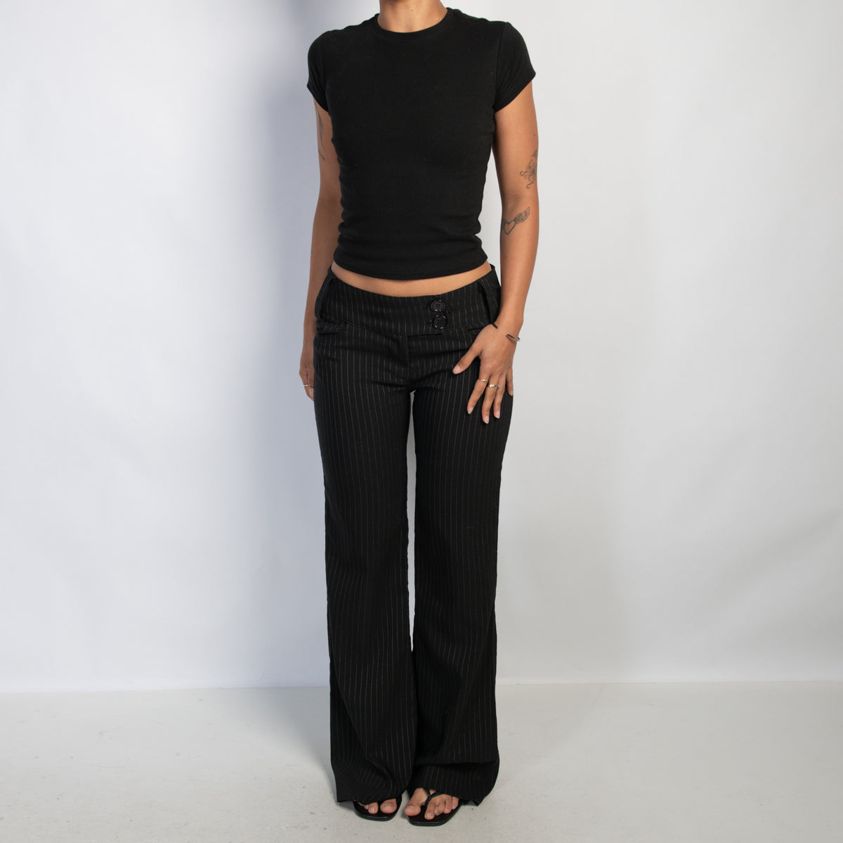 STRIPE BOOTCUT PANTS