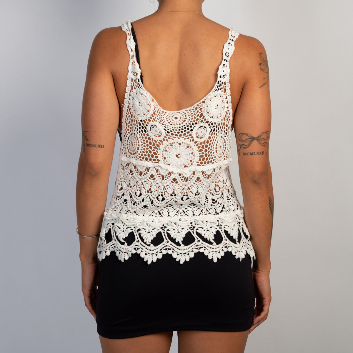 WHITE CROCHET TANK TOP