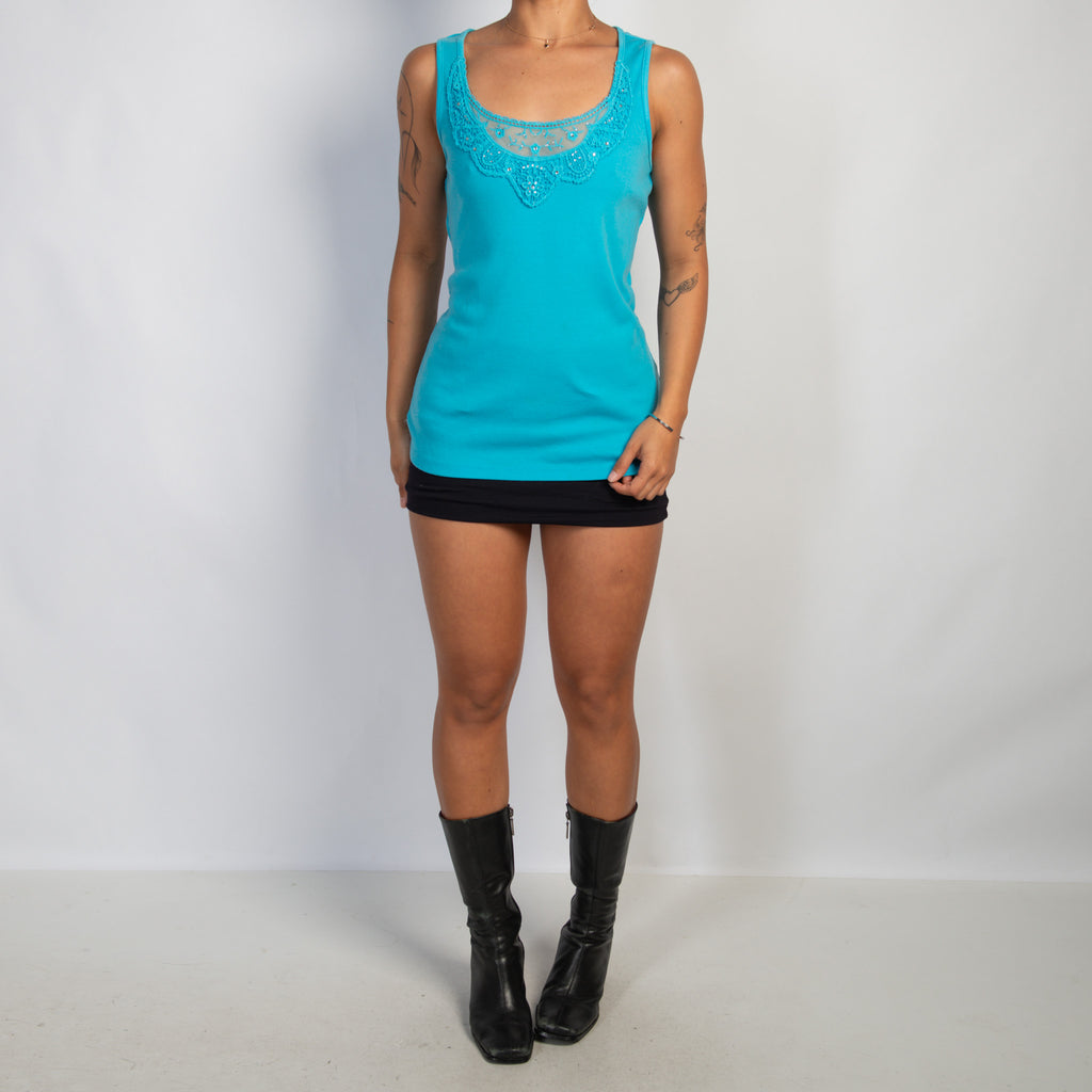 BLUE COTTON TANK TOP