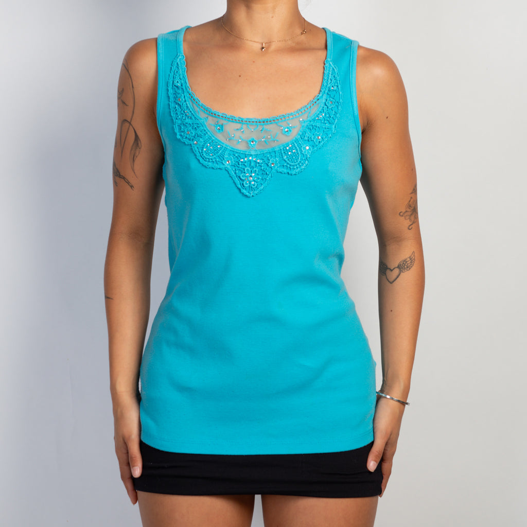 BLUE COTTON TANK TOP