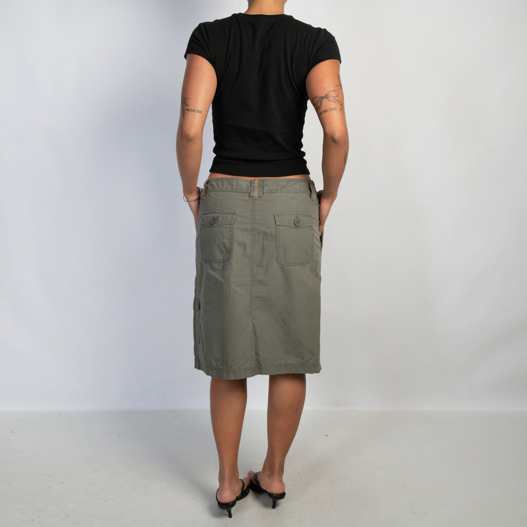 KHAKI CARGO SKIRT
