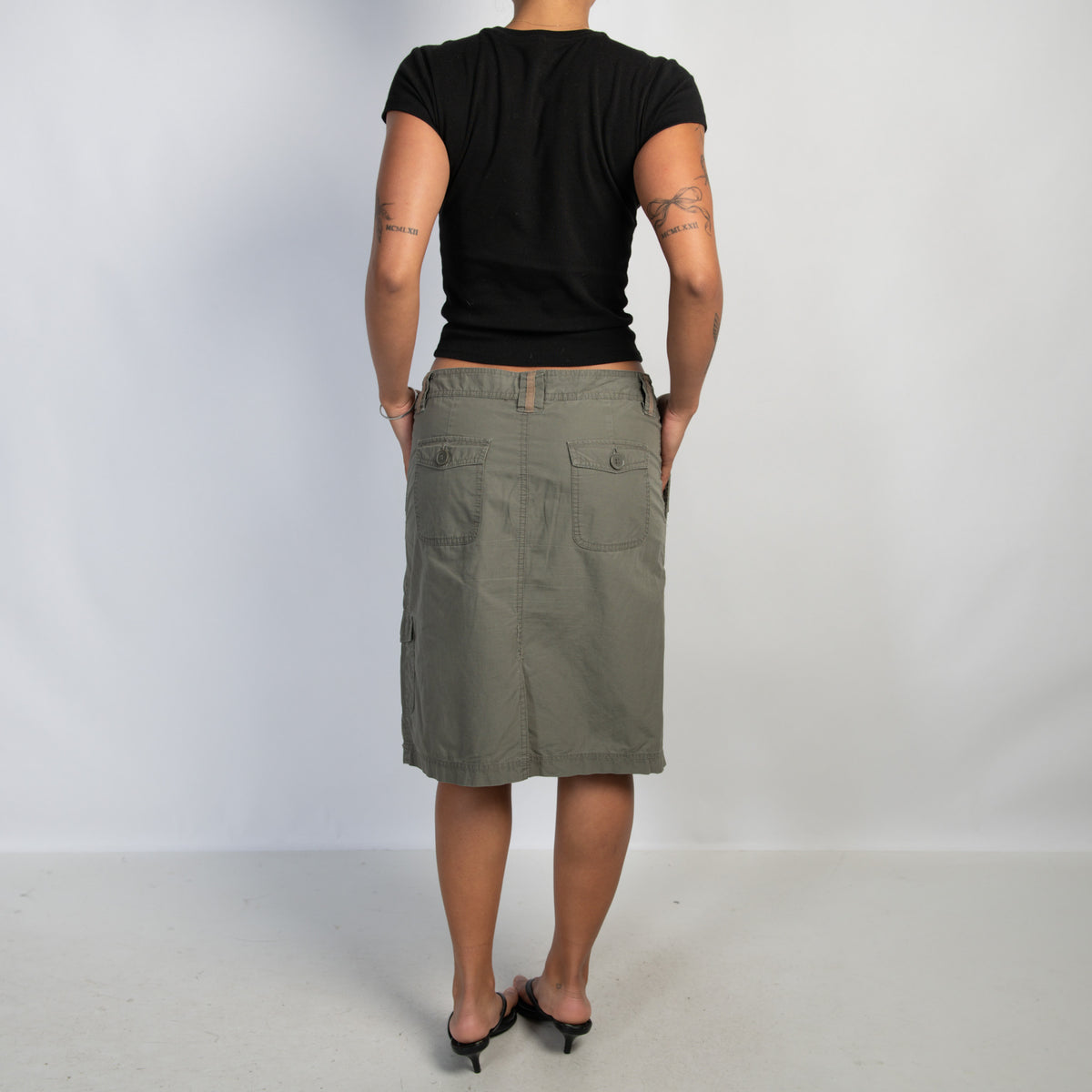 KHAKI CARGO SKIRT