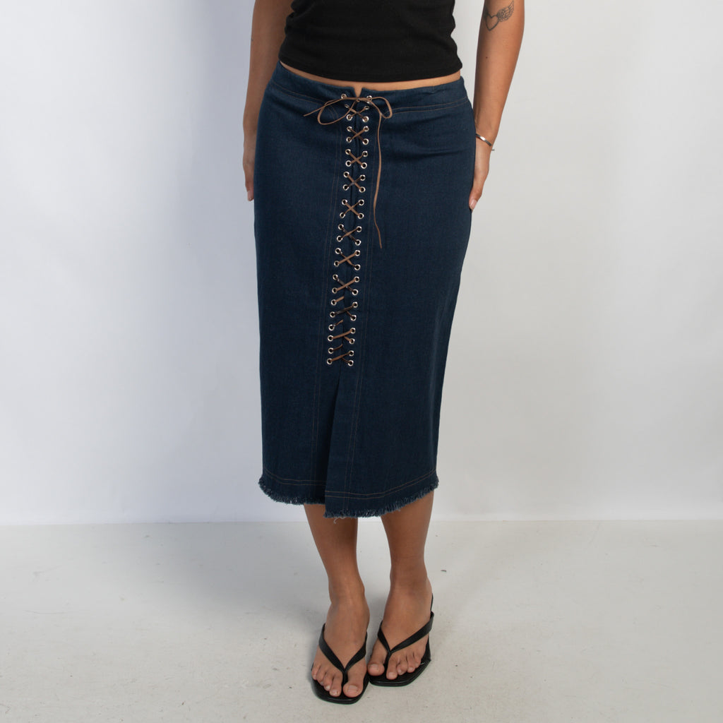 LACE UP MIDI SKIRT