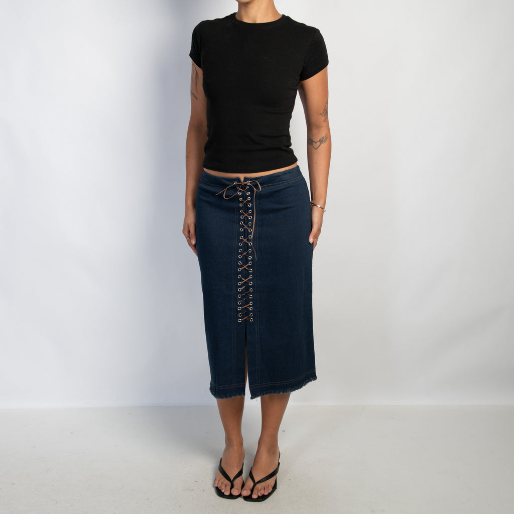 LACE UP MIDI SKIRT