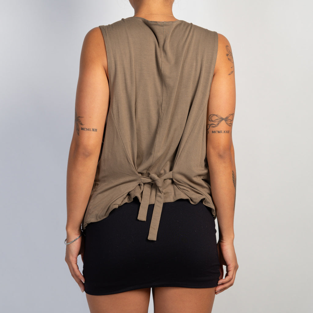 KHAKI BEADED VEST