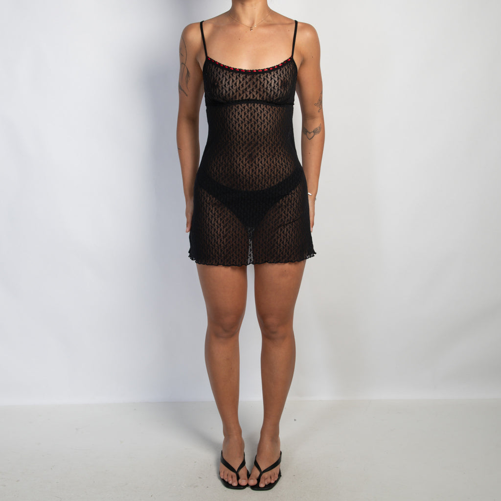 BLACK MESH CHEMISE