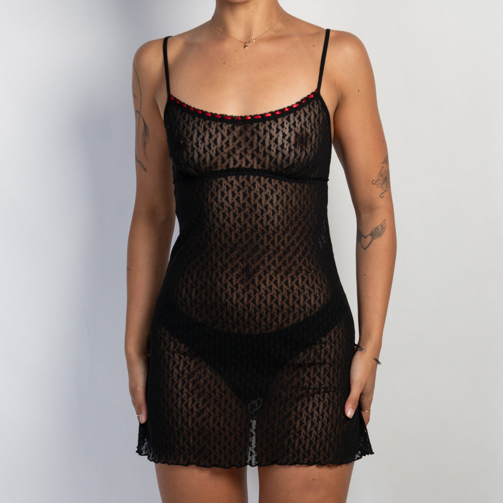 BLACK MESH CHEMISE