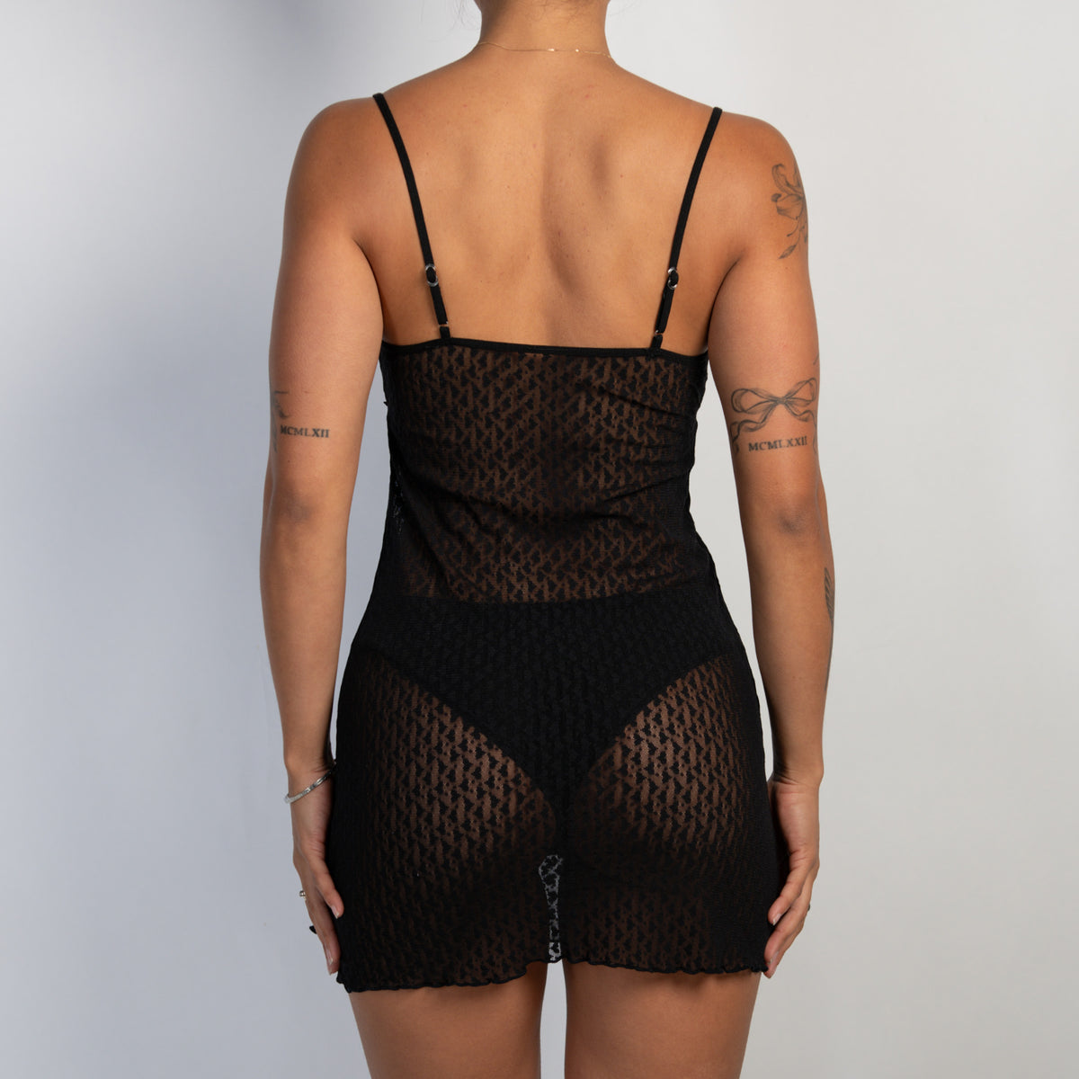 BLACK MESH CHEMISE
