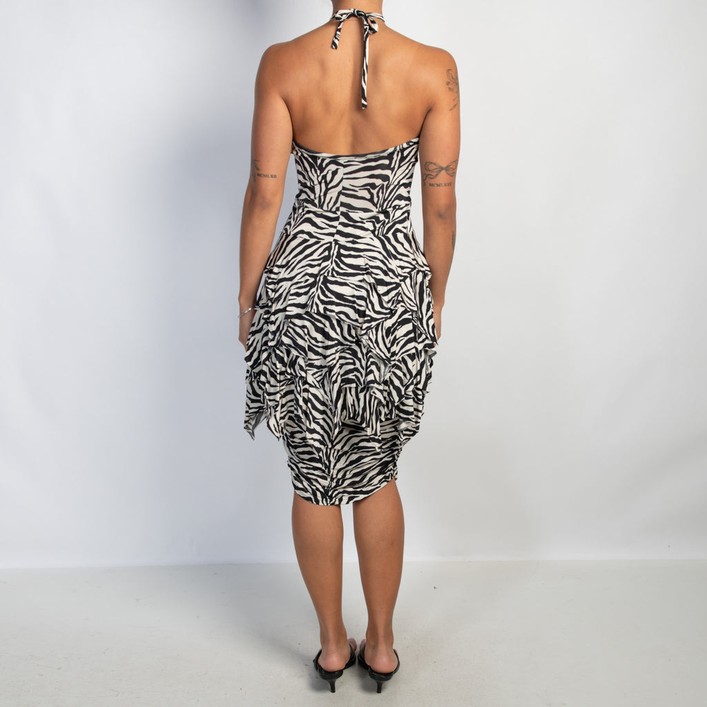 ANIMAL PRINT HALTER DRESS