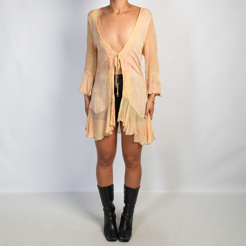 ORANGE RUFFLE DUSTER