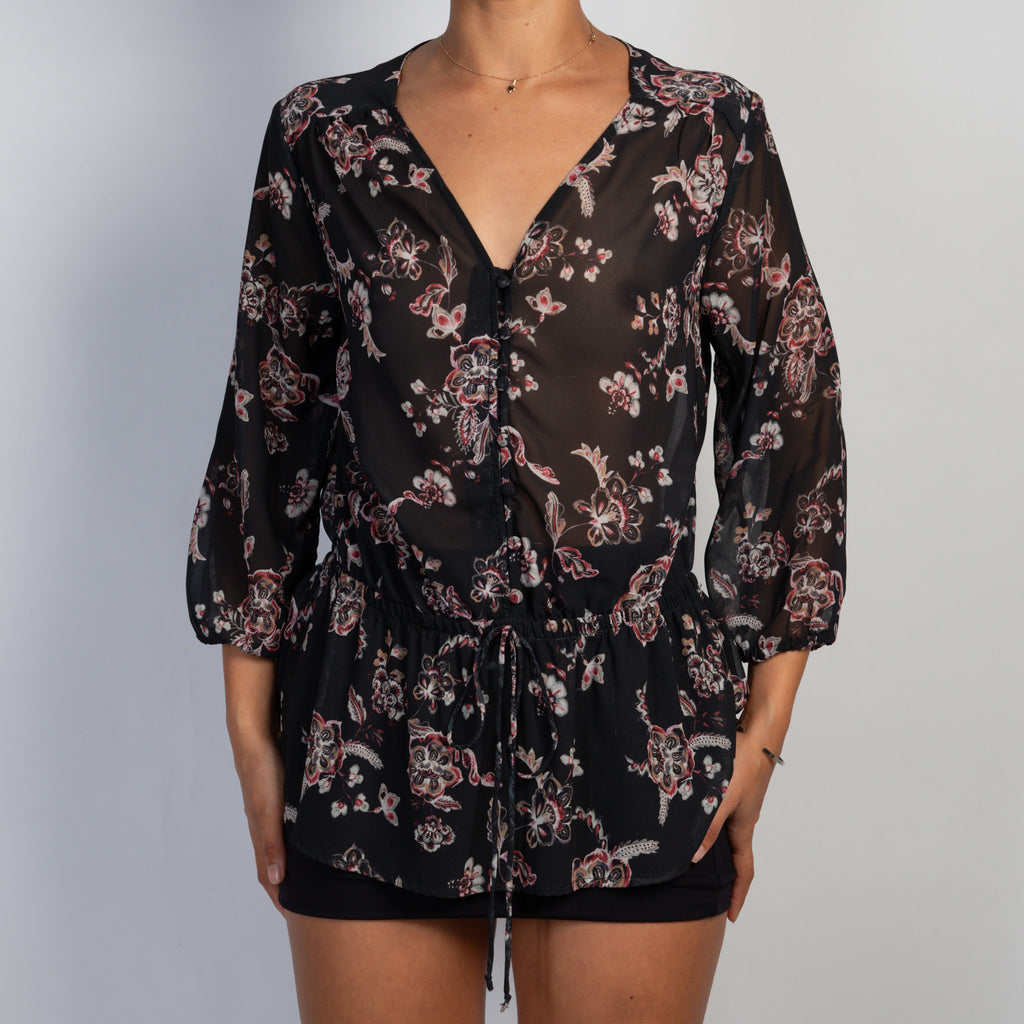 SHEER FLORAL BLOUSE
