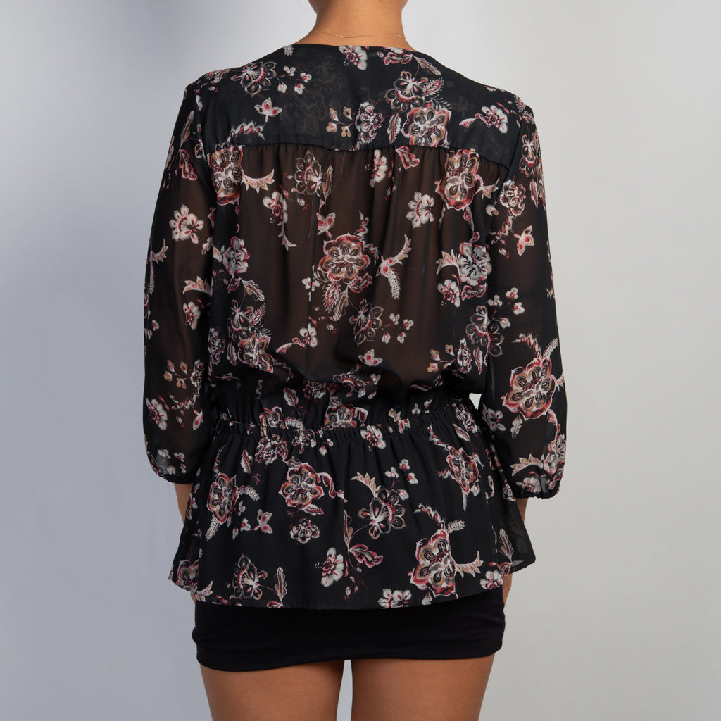 SHEER FLORAL BLOUSE