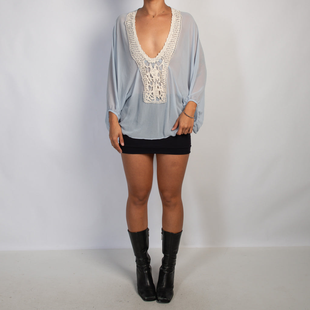 SHEER BLUE BLOUSE