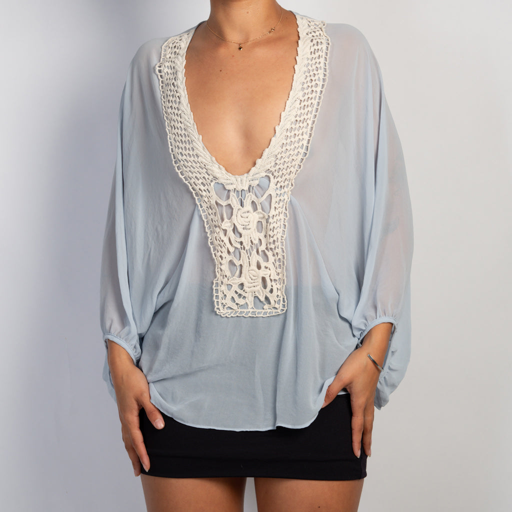 SHEER BLUE BLOUSE