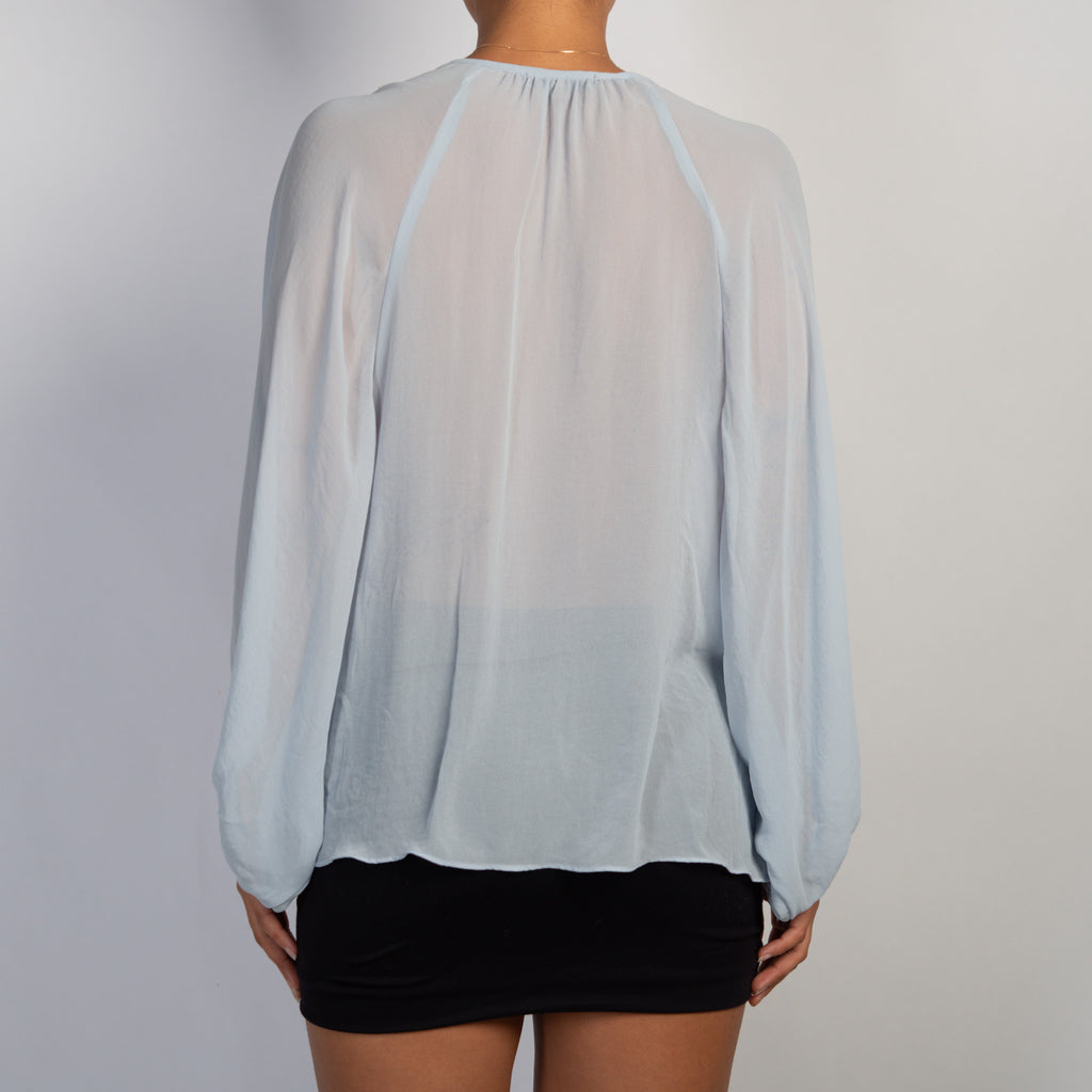 SHEER BLUE BLOUSE