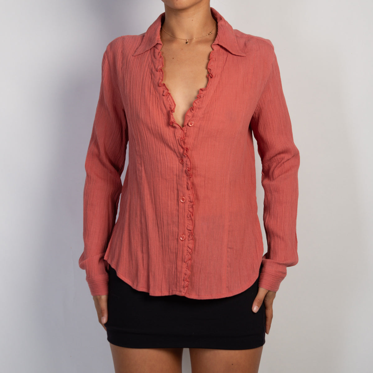ROSE PINK TEXTURED BLOUSE