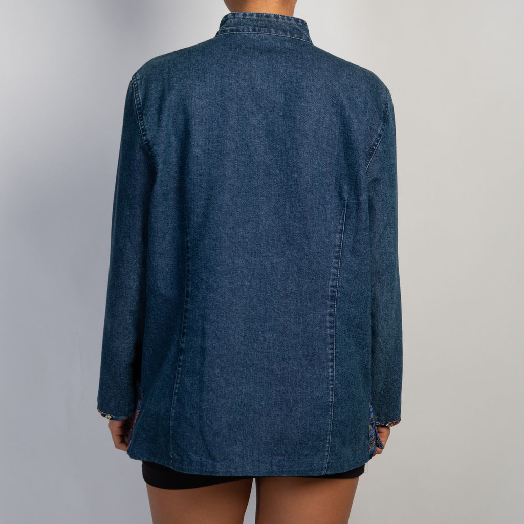 DENIM FROG CLOSURE JACKET