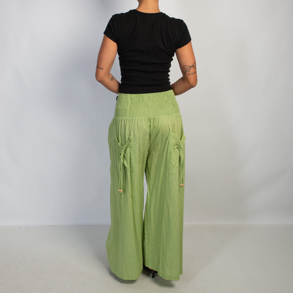 GREEN TEXTURED PANTS