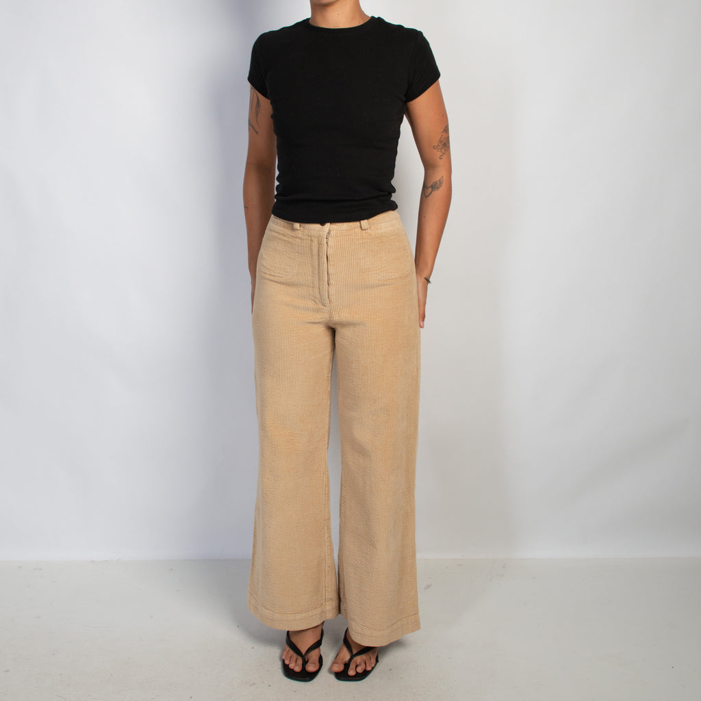 TAN CORDUROY FLARE JEANS