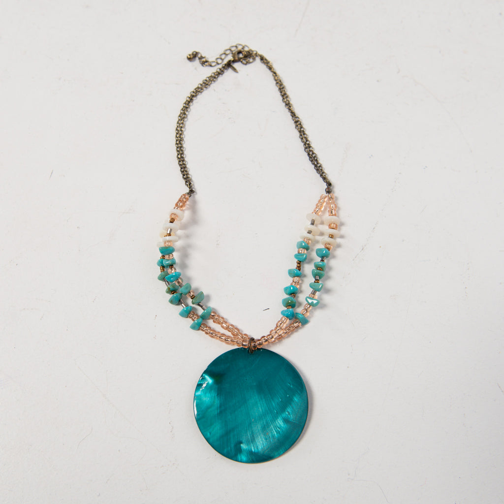 TEAL PENDANT NECKLACE