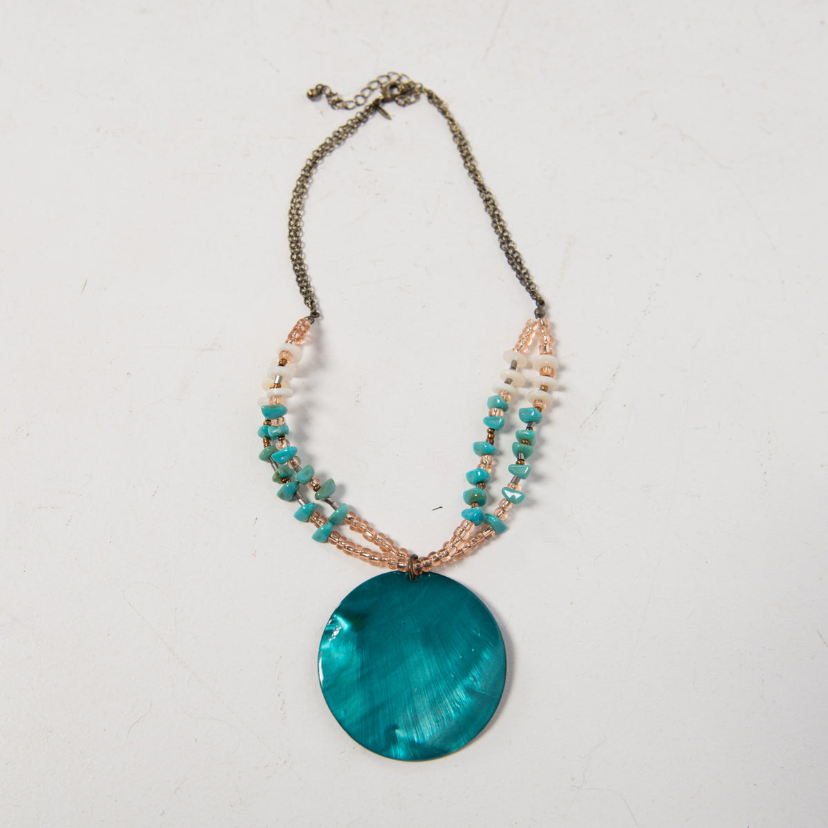 TEAL PENDANT NECKLACE