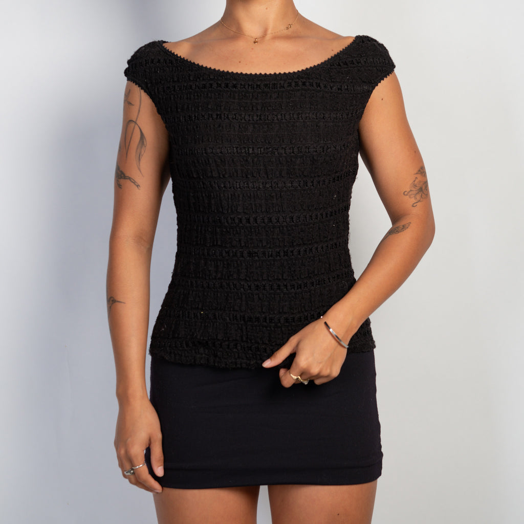 BLACK LACE TOP