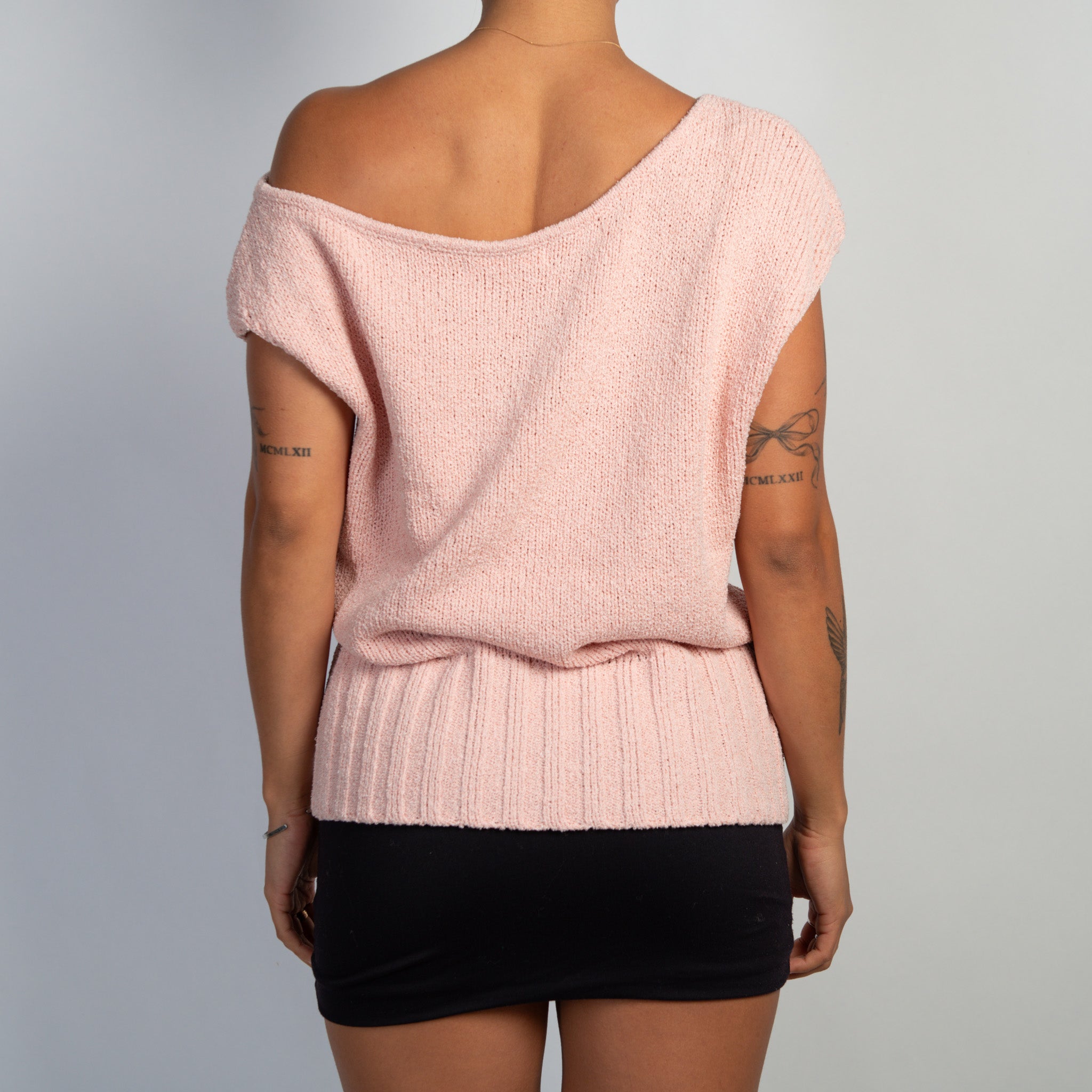 PINK KNIT SLOUCH TOP