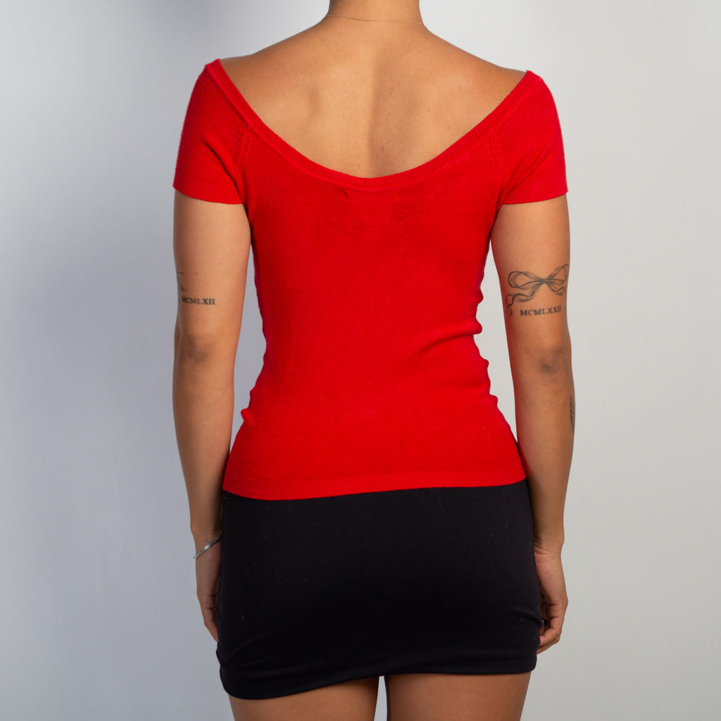 RED KNIT TOP