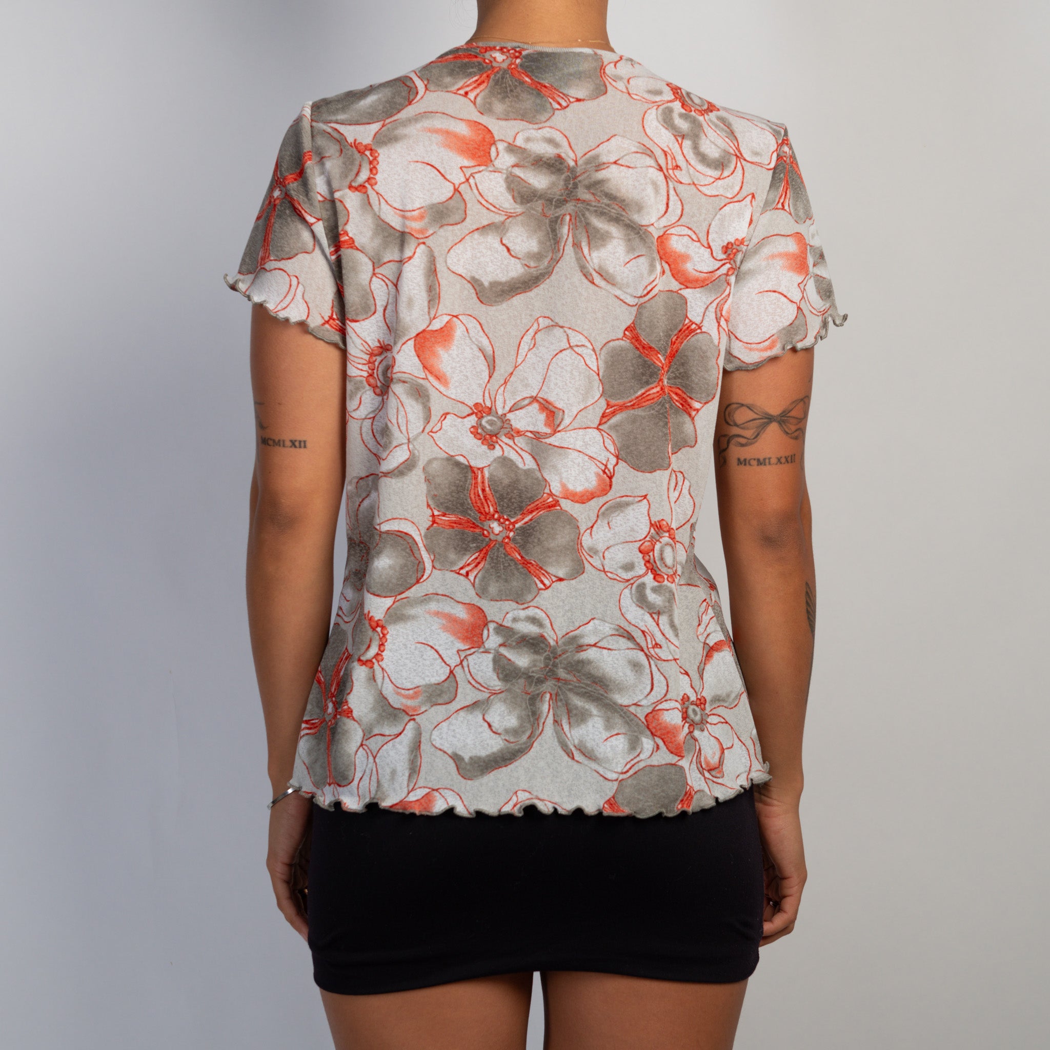 FLORAL MESH TEE