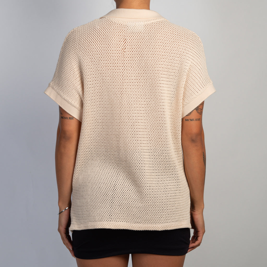 BEIGE KNIT POLO SHIRT
