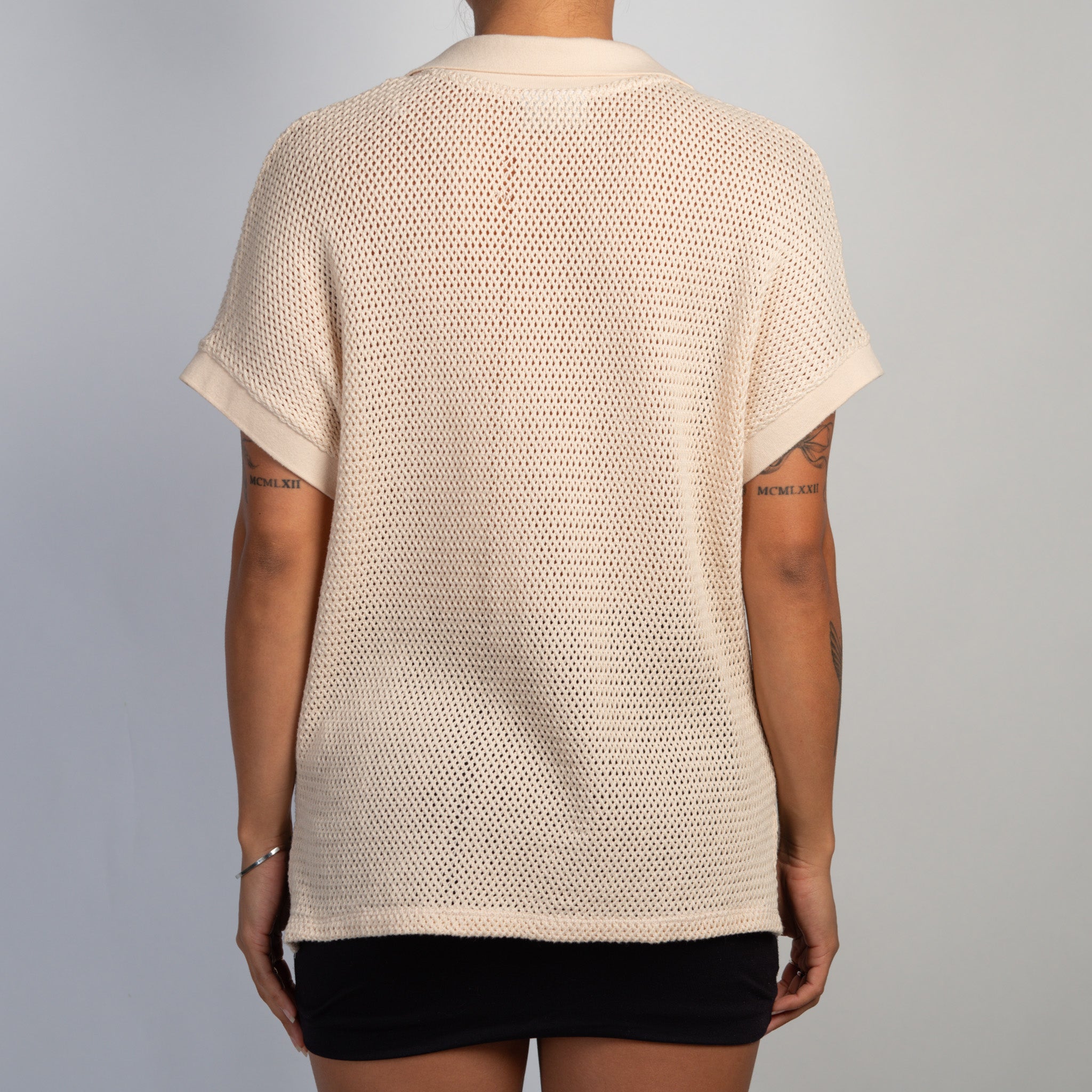 BEIGE KNIT POLO SHIRT