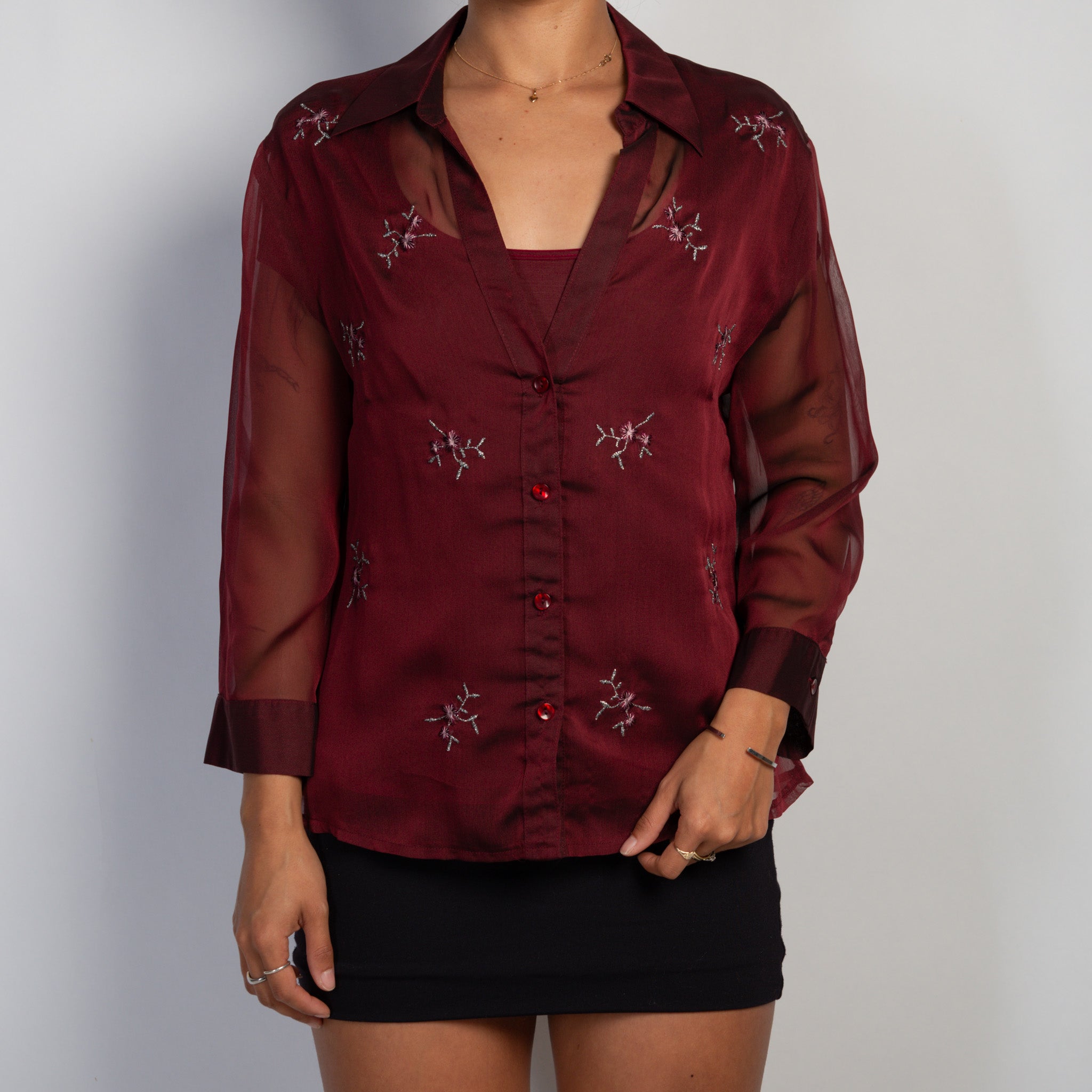 MAROON FLORAL BLOUSE
