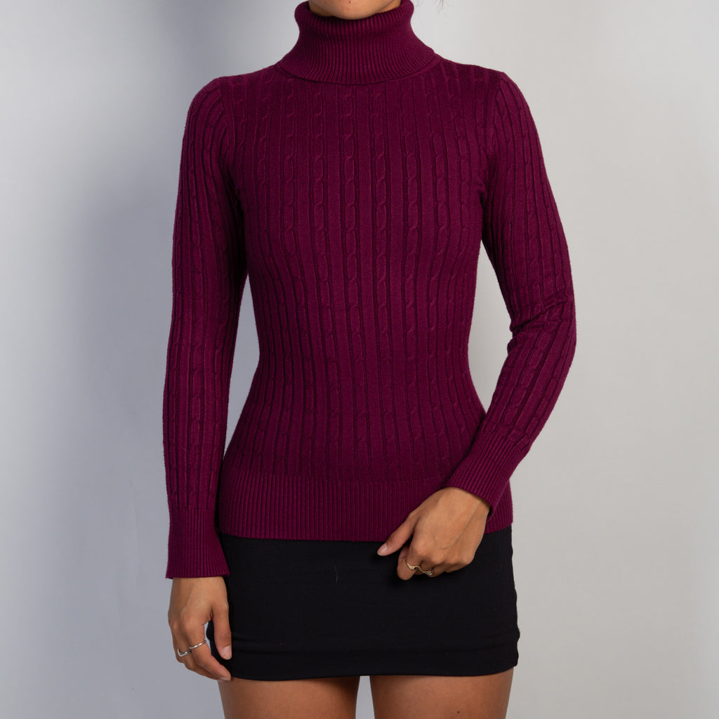PLUM TURTLENECK TOP