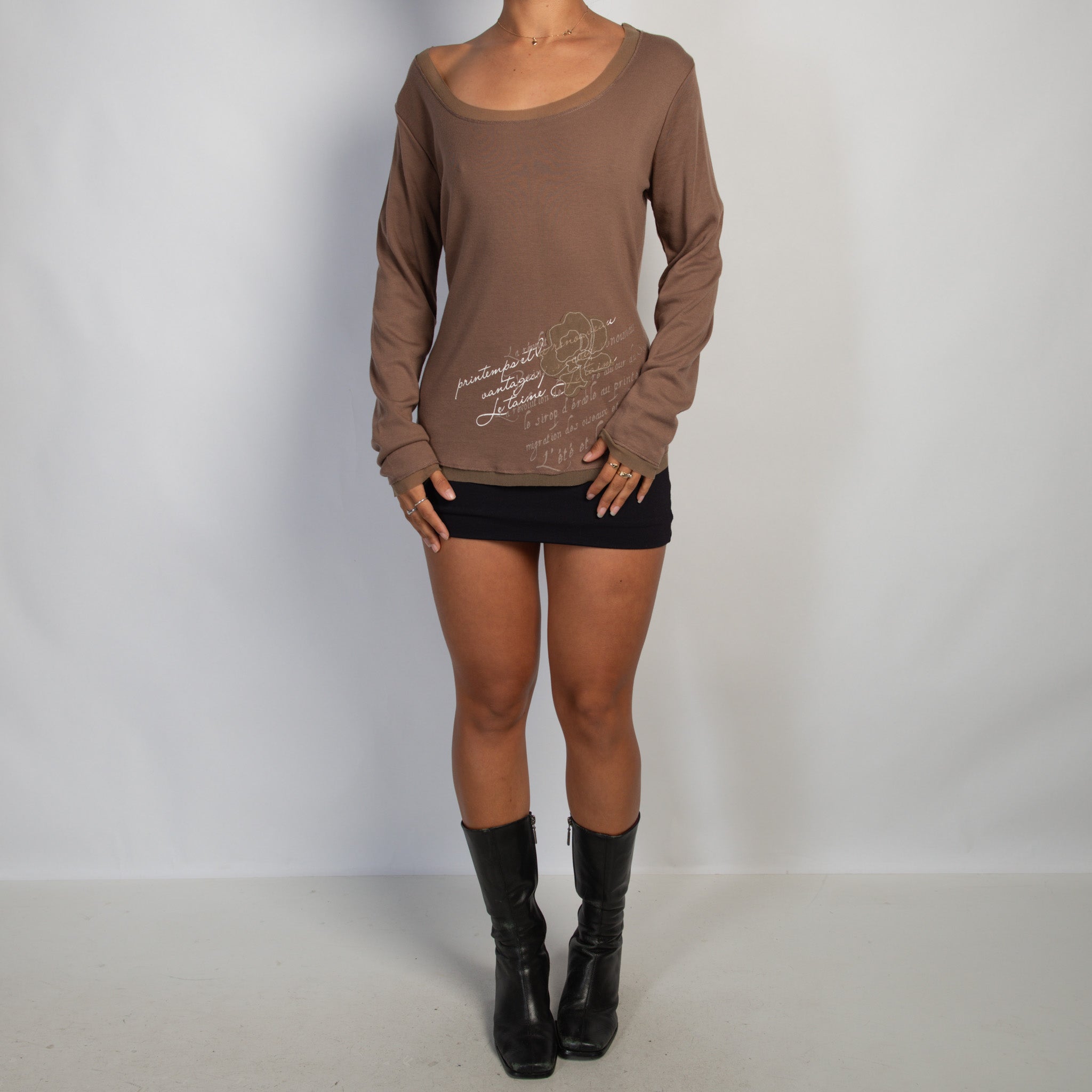 BROWN LONG SLEEVE TOP
