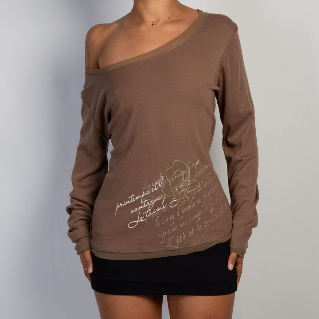 BROWN LONG SLEEVE TOP