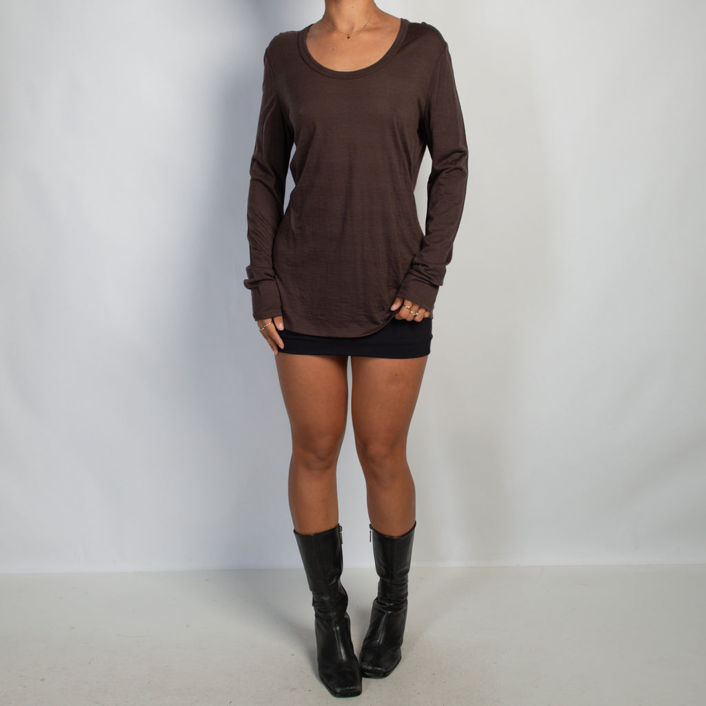 BROWN THIN WOOL TOP