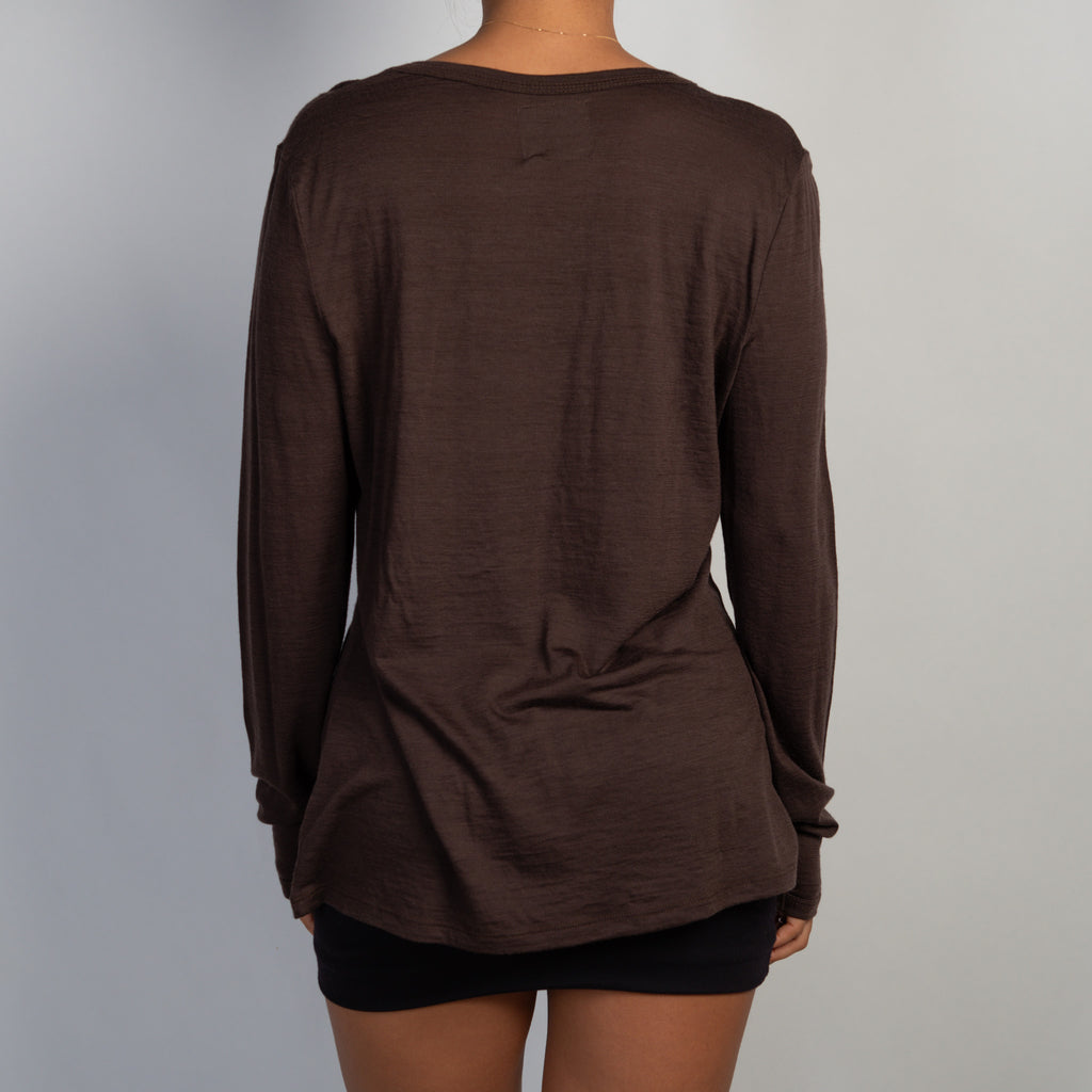 BROWN THIN WOOL TOP