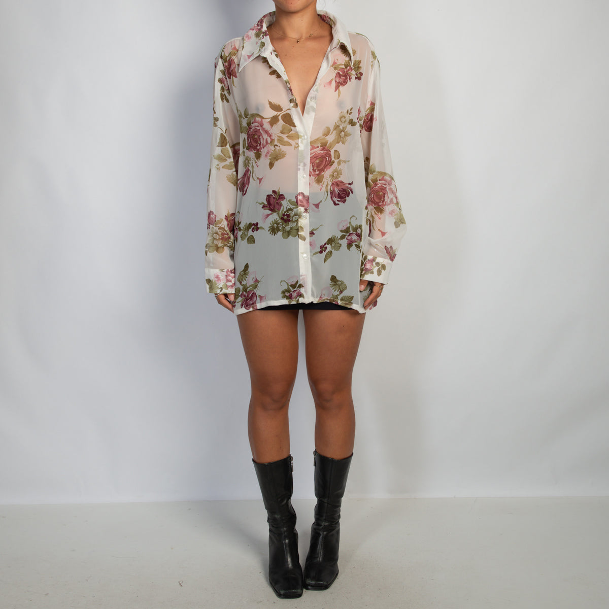 SHEER FLORAL BLOUSE