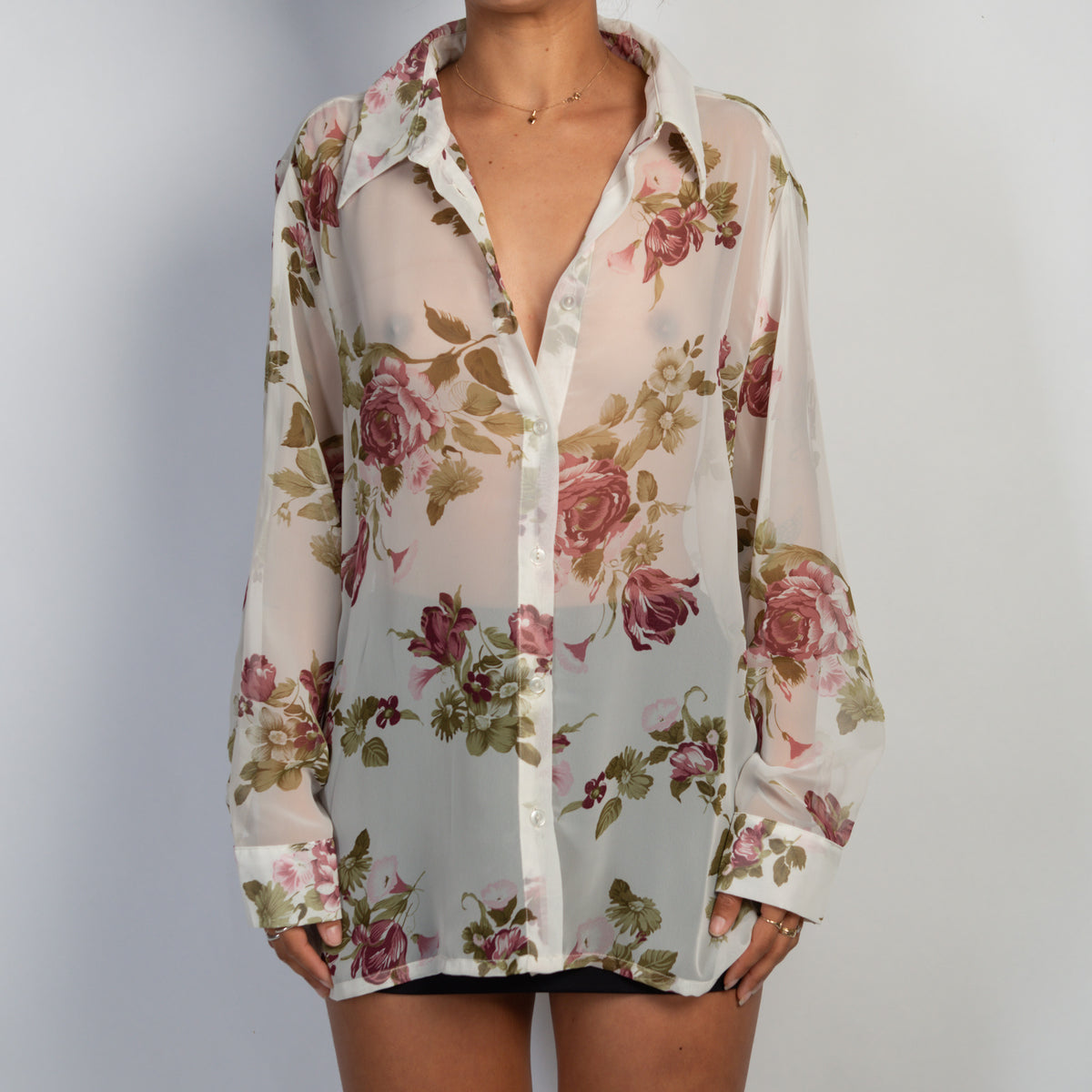 SHEER FLORAL BLOUSE