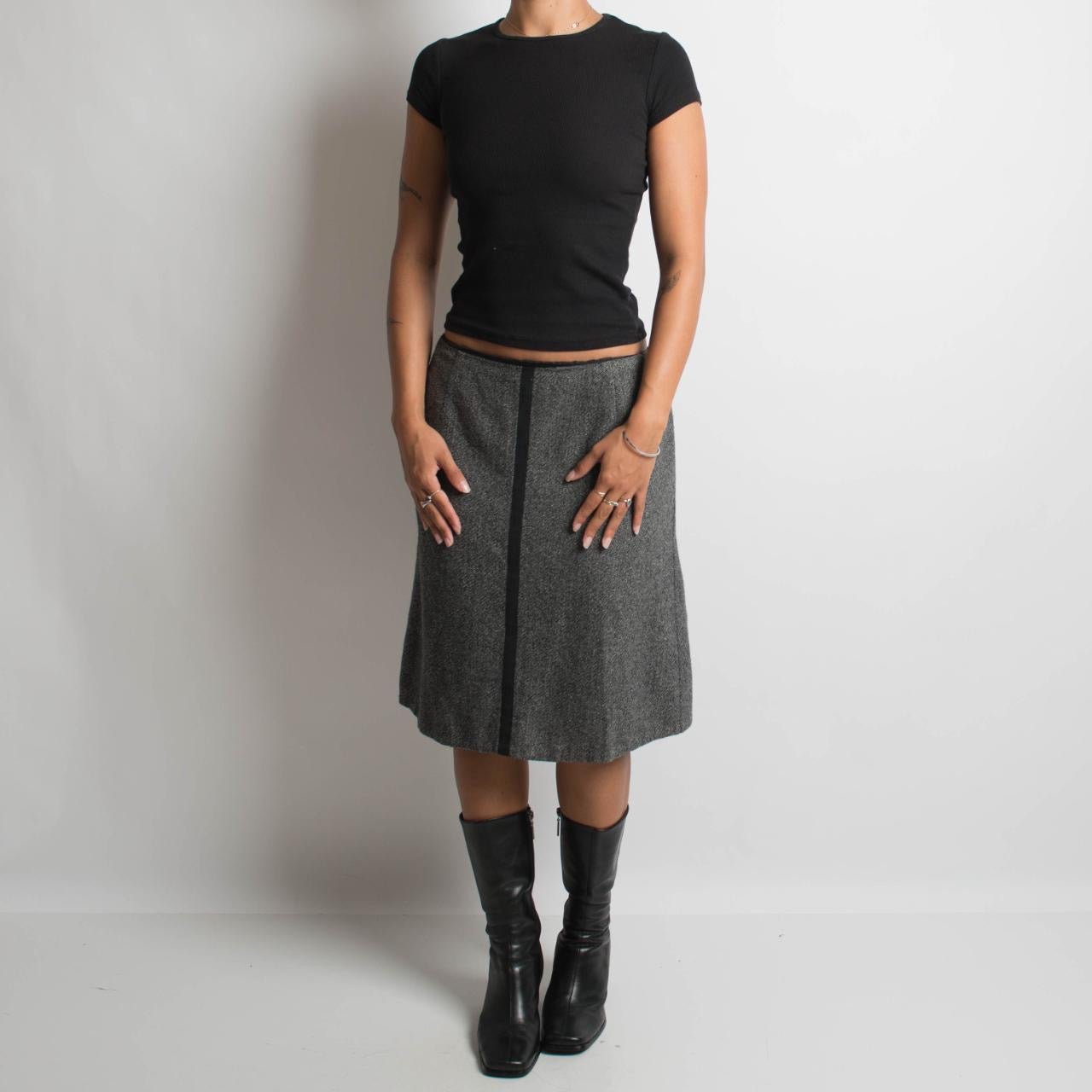 GREY MARLE MIDI SKIRT