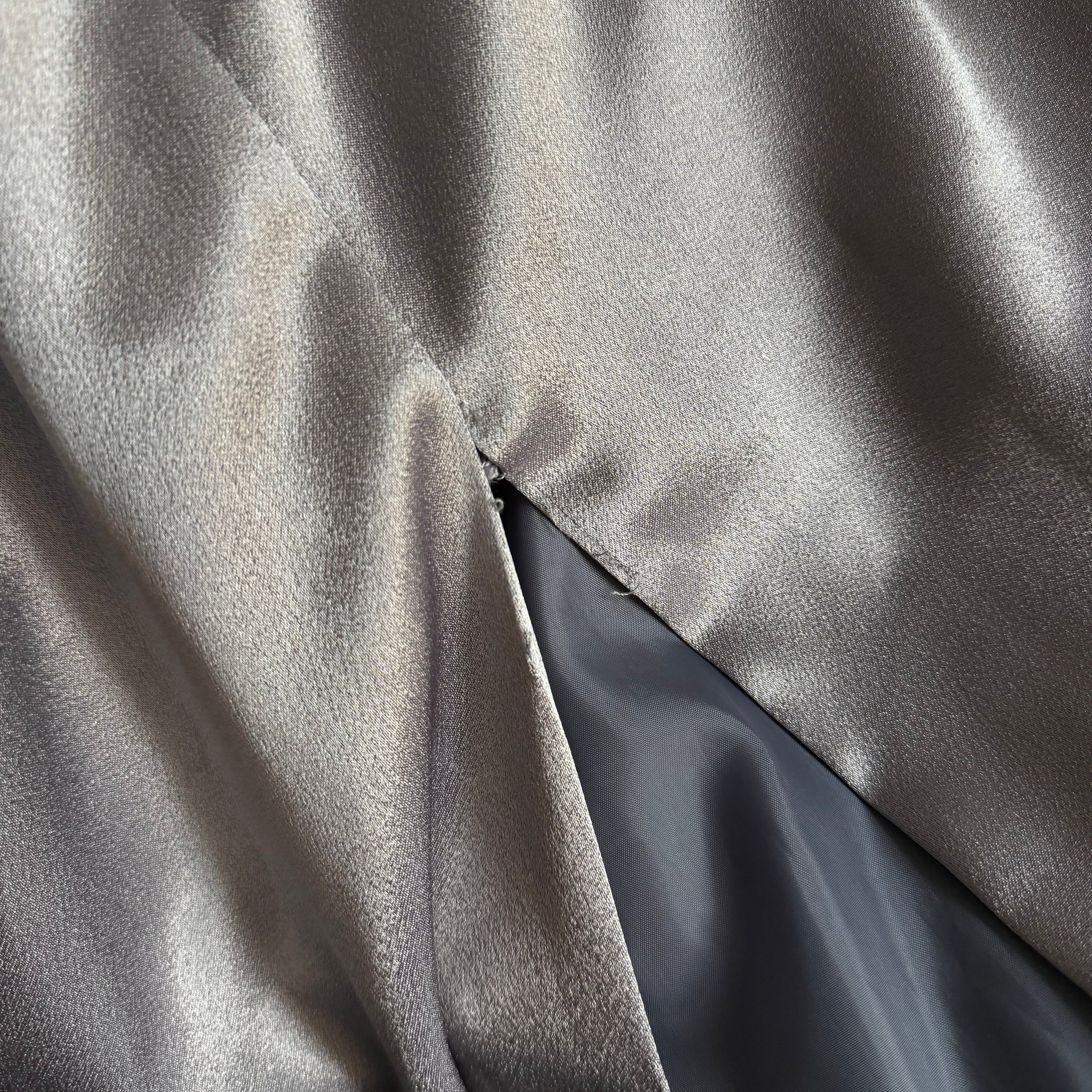 SILVER SATIN GOWN