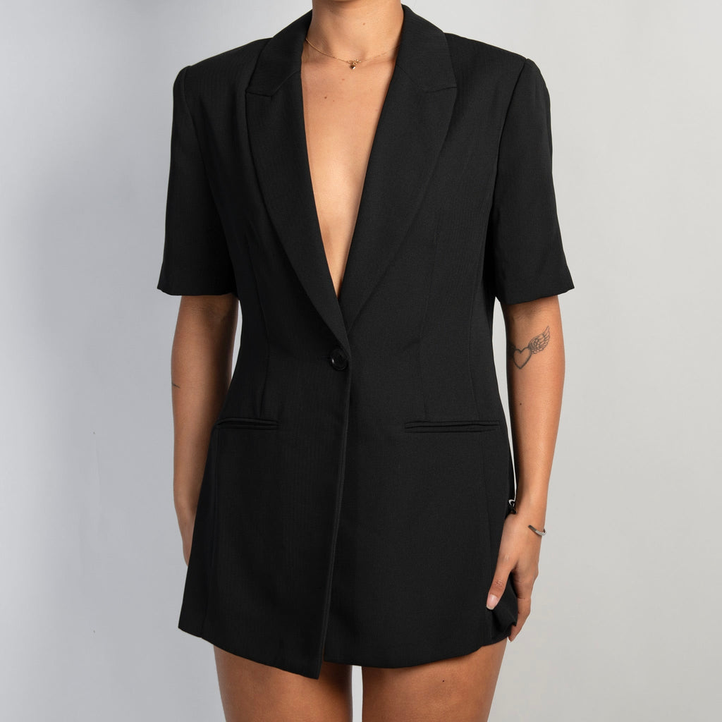 BLACK SHORT SLEEVE BLAZER