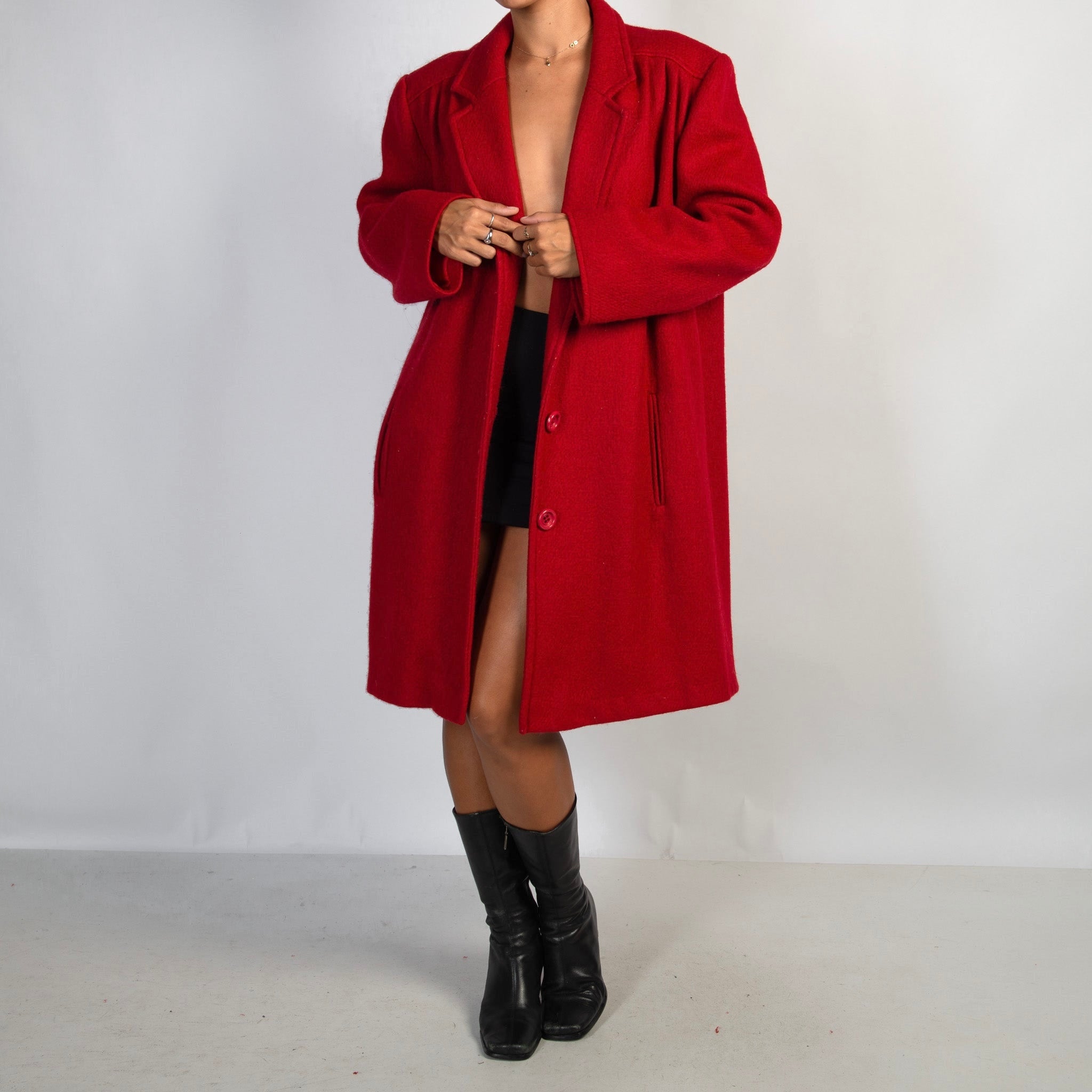 RED WOOL COAT