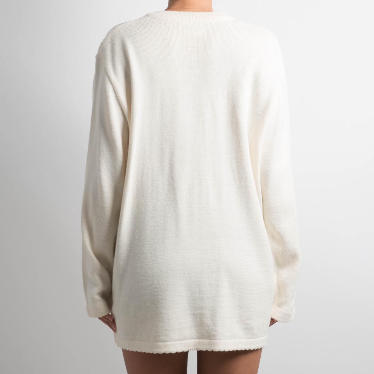 CREAM WOOL LONGLINE CARDIGAN