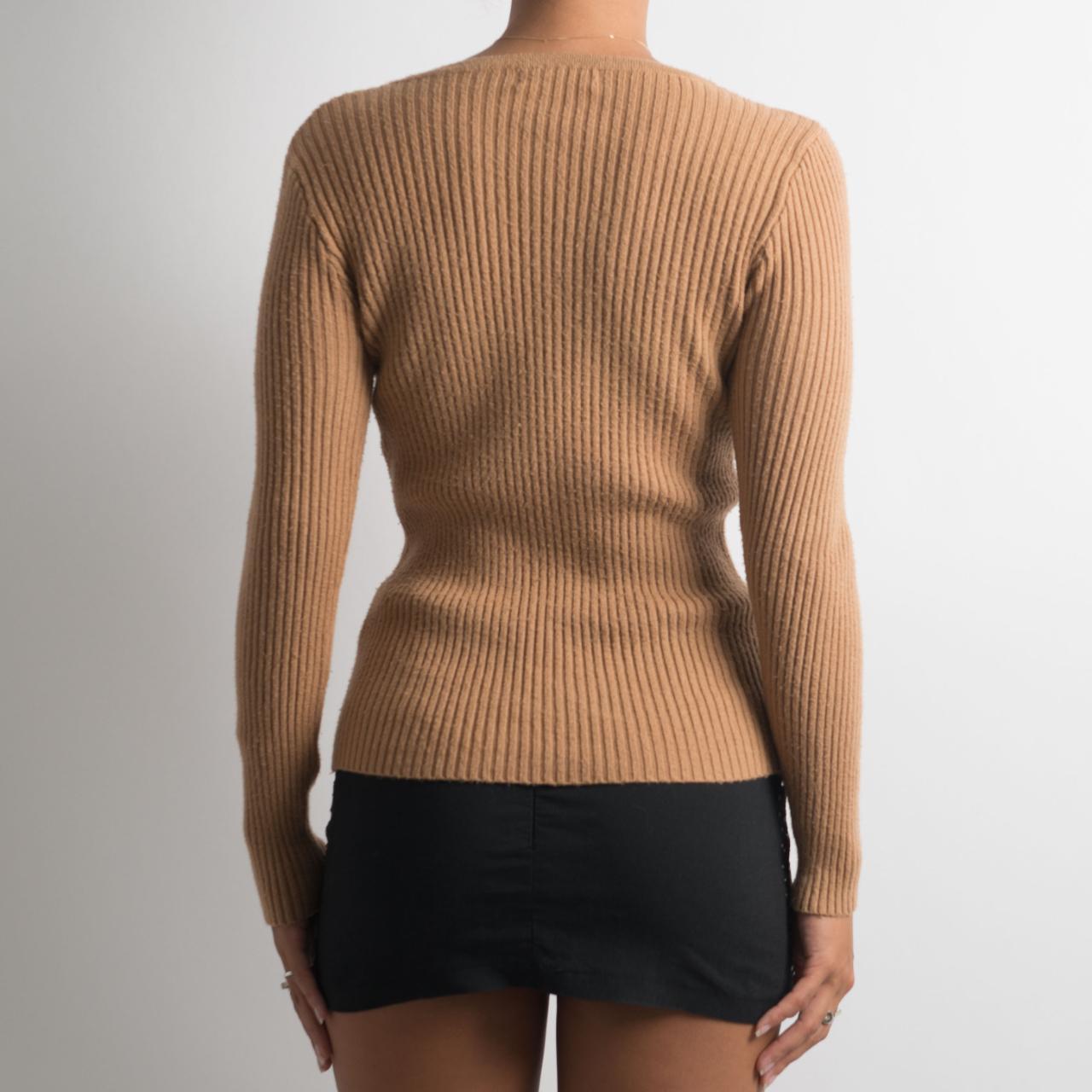 TAN RIBBED LONG SLEEVE