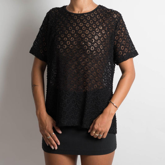 BLACK LACE TSHIRT